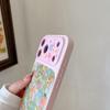 Розовый Цветочный Узор Ударопрочный Чехол для Телефона для iPhone 13/14/15/16/17 Pro Max, Женская Версия.