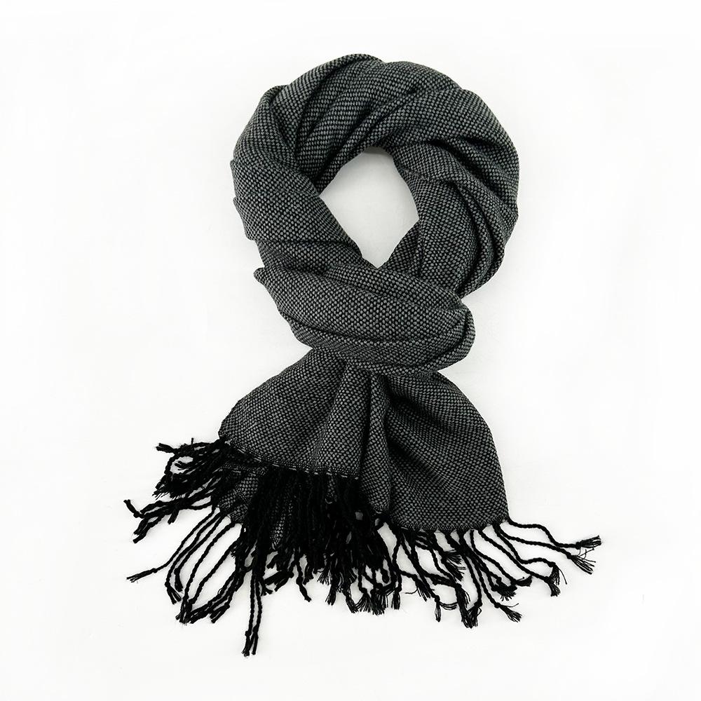 New All-match Men's Scarf Autumn and Winter Warm Acrylic Scarf Mid Length Solid Color Scarf Shawl for Boys
