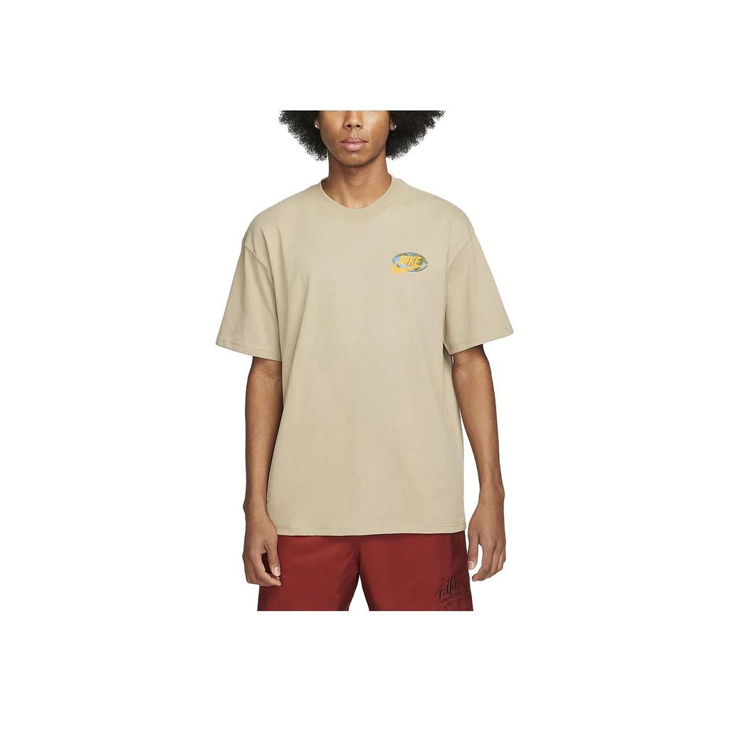 Nike Спортивная одежда, винтажная футболка с круглым вырезом и короткими рукавами, с принтом земли, мужские топы цвета хаки, FB9812-247