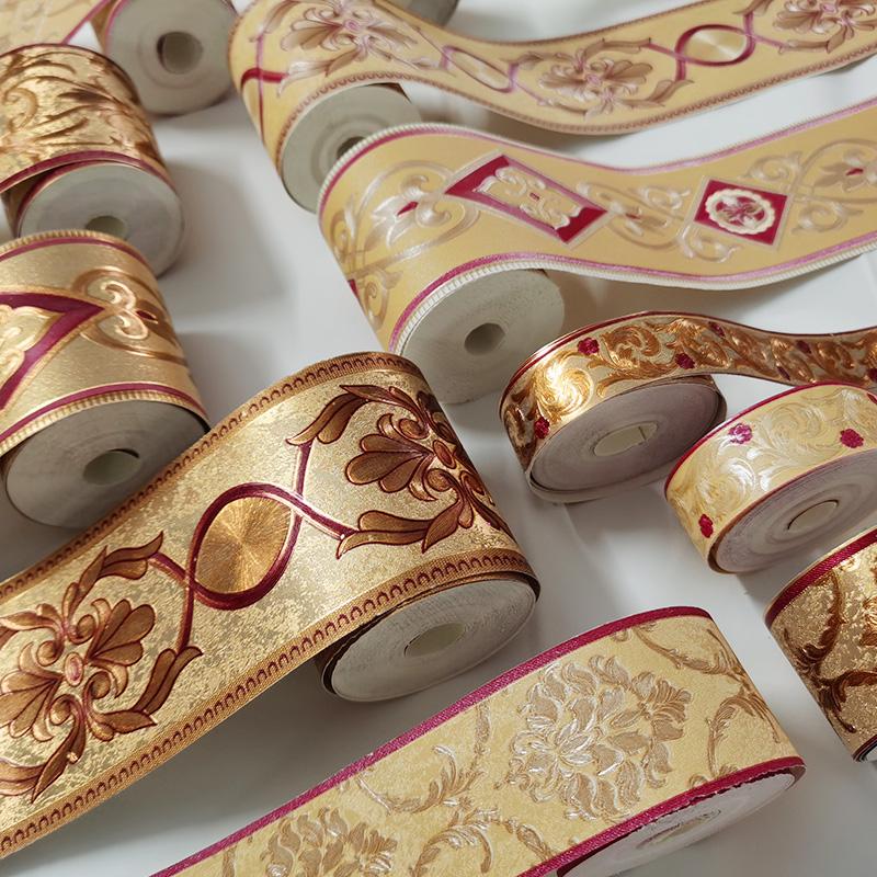 10 метров золотая роскошная ПВХ 3D водонепроницаемая плитка наклейки линия талии обои гостиная настенные бордюры наклейки 8 см плинтус линия