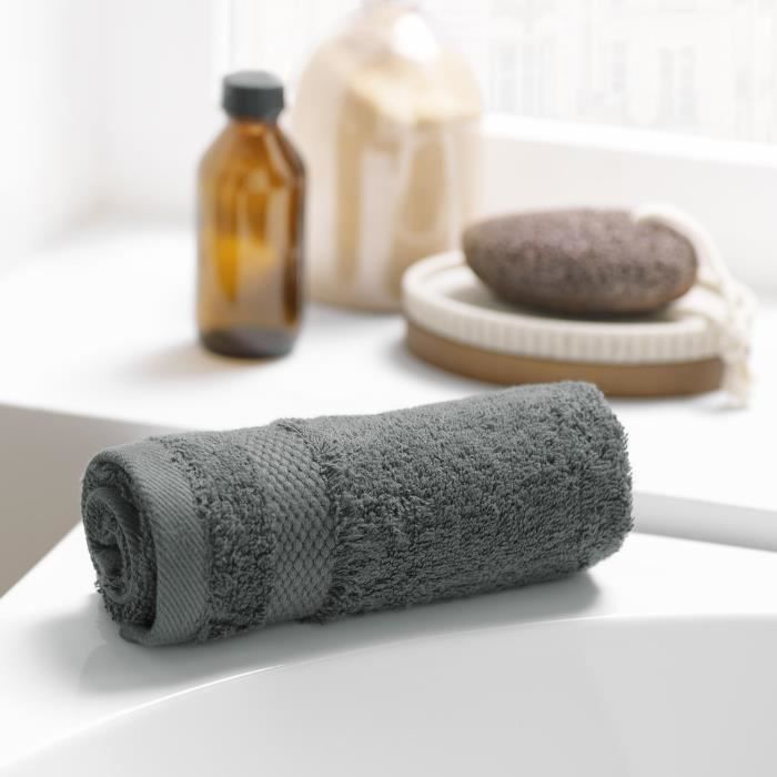 Serviette de toilette - Elegante - Anthracite - 30 x 50 cm - 100% coton - 600 gr/cm²