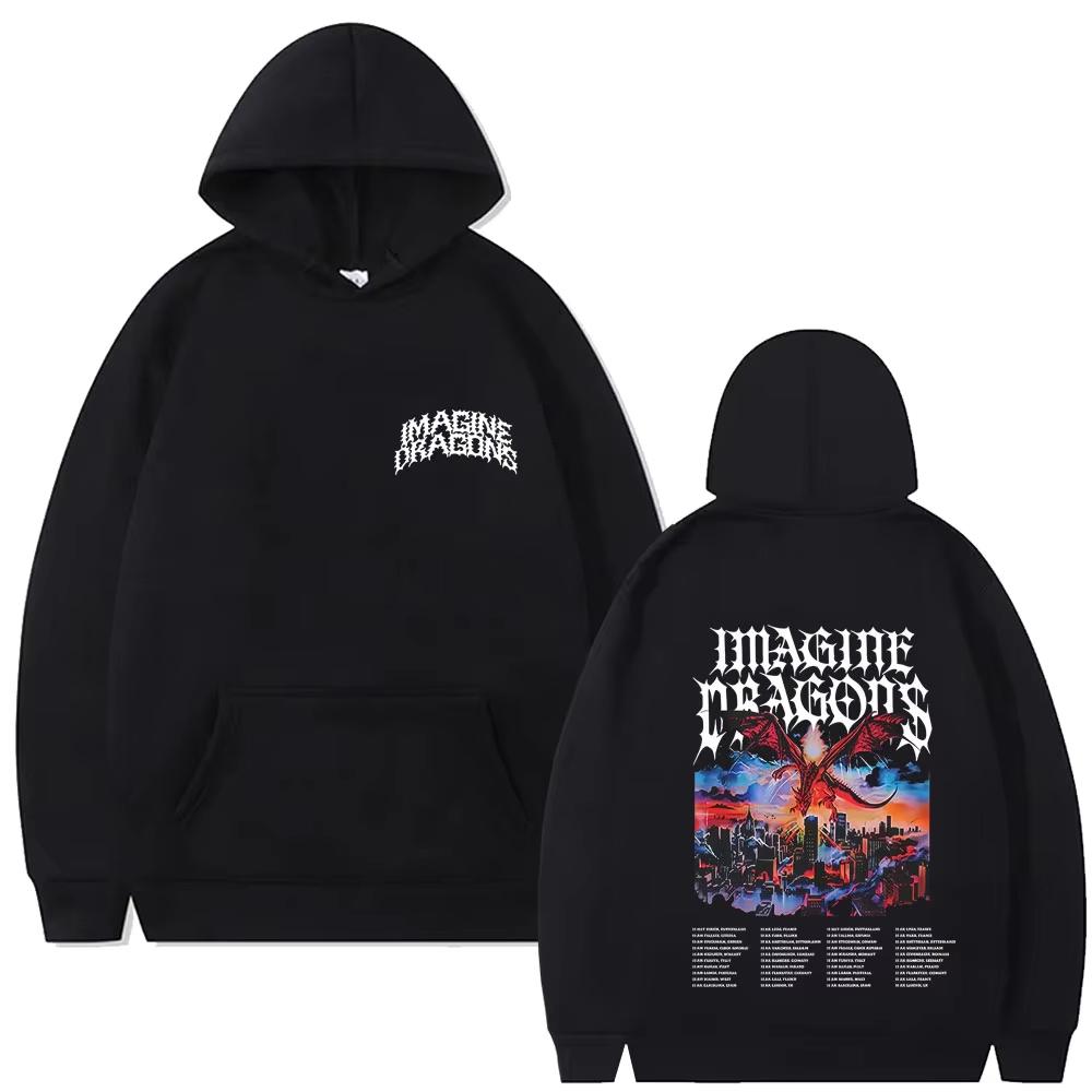 Imagine Dragons Худи для тура Loom World Tour Мужские Женские Рок Панк Готика Уличная одежда Мужские Флисовые Большие Худи