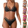 Bikini Set For Women Two Piece Swimsuits V Neck Low Rise Crisscross Back Self Tie Spaghetti Straps Push Up Bathing Suit New