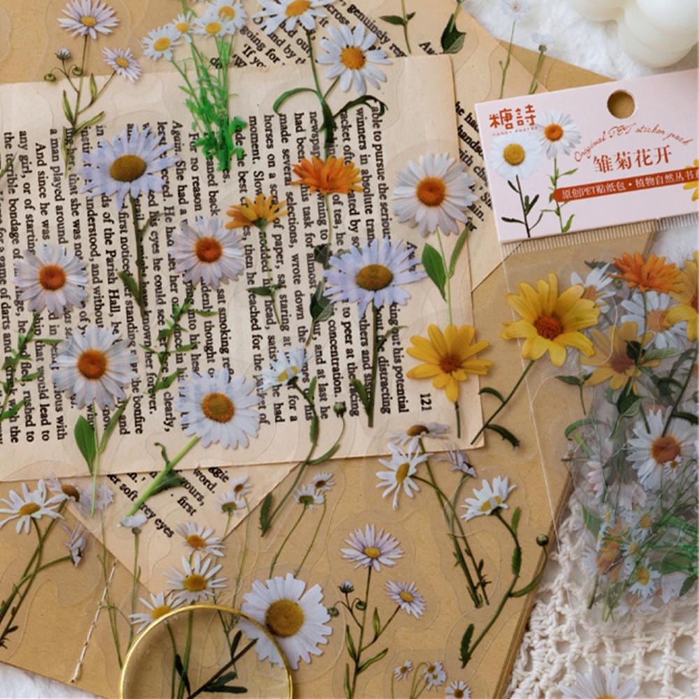 40 шт./пакет Растения Природа Цветы Декоративные ПВХ Наклейки Эпоксидная Смола Поделки Наполнители Материал для DIY Форм для Эпоксидной Смолы Декор Книг