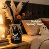 Retro Iron Pitcher Decor Halloween Metal Milk Can Vase Ghost Bat Trick or Treat Printed Decorative Kettle Vase Flower Bucket with Jute Rope