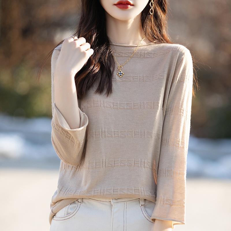 Всесезонный женский свитер из 50% шерсти и 50% шелка | Легкий теплый свитер из смеси | Роскошный трикотаж из кашемира и шелка