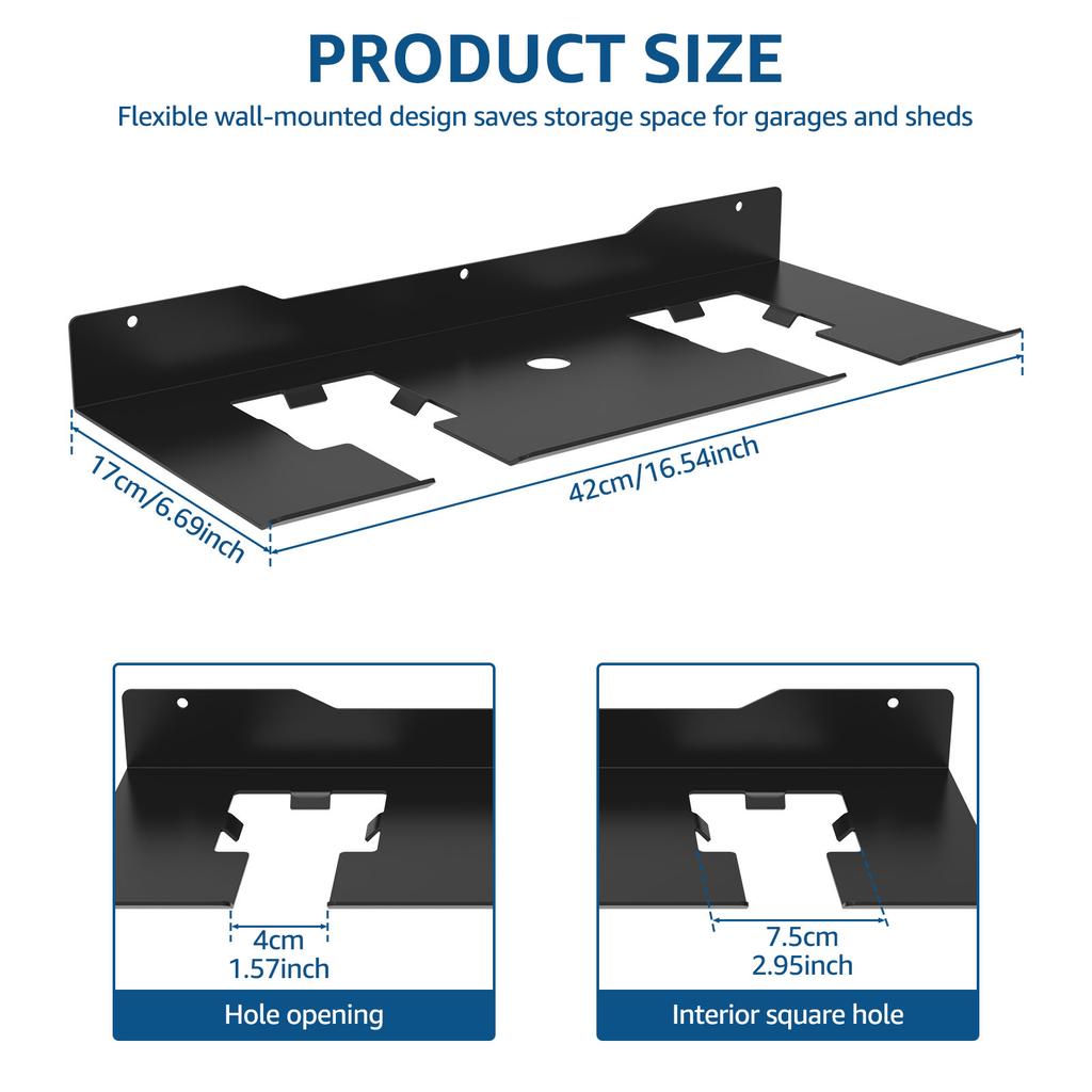 Wall Mounted Trimmer Rack Garden Power Tool Hanger Weed Whackers Holder Multipurpose Trimmer Hanger Space Saving Garage Hook