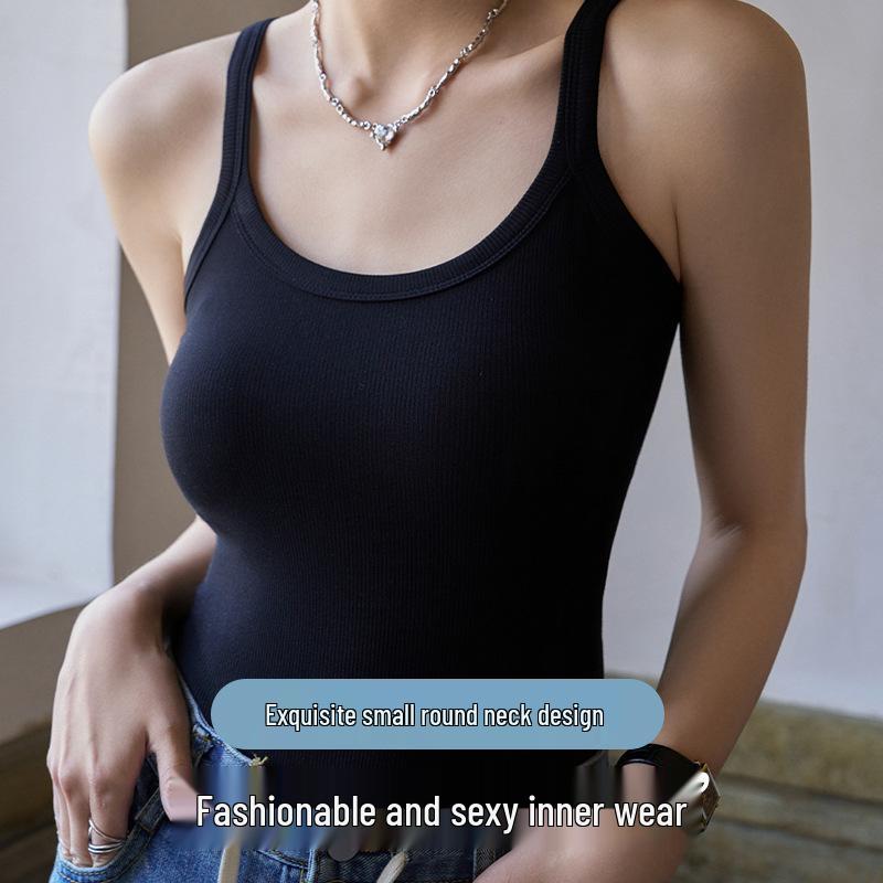 Женский топ-майка без рукавов с защитой от просвечивания - Летняя базовая одежда для улицы и дома, Покрытие боковых жировых складок