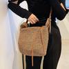 Yogodlns Женская тканая сумка в стиле ретро Sen Grass, новинка 2023 года, тканая сумка большой емкости для отдыха, модная сумка на плечо для пляжного отдыха, женская сумка