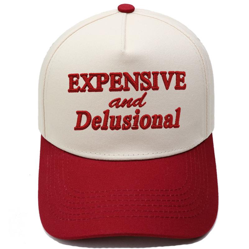 EXPENSIVE and Delusional Truck Driver Hat Three-dimensional embroidery color matching baseball cap for men and women