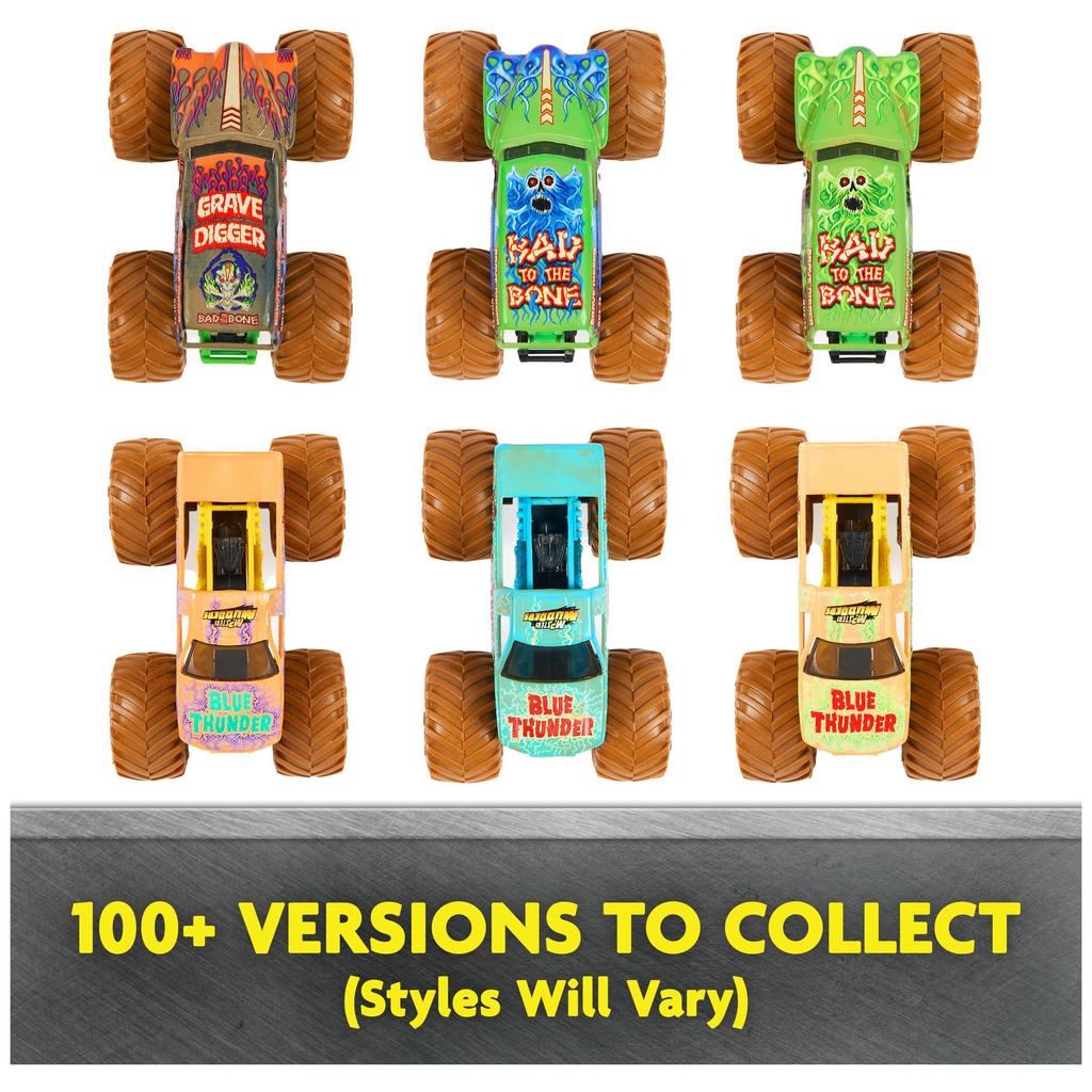 Monster Jam, Набор из 2 монстр-траков Mystery Mudders, Официальный 1:64 литых автомобиля, вымойте, чтобы увидеть (Стили различаются), Детские игрушки для мальчиков от 3 лет