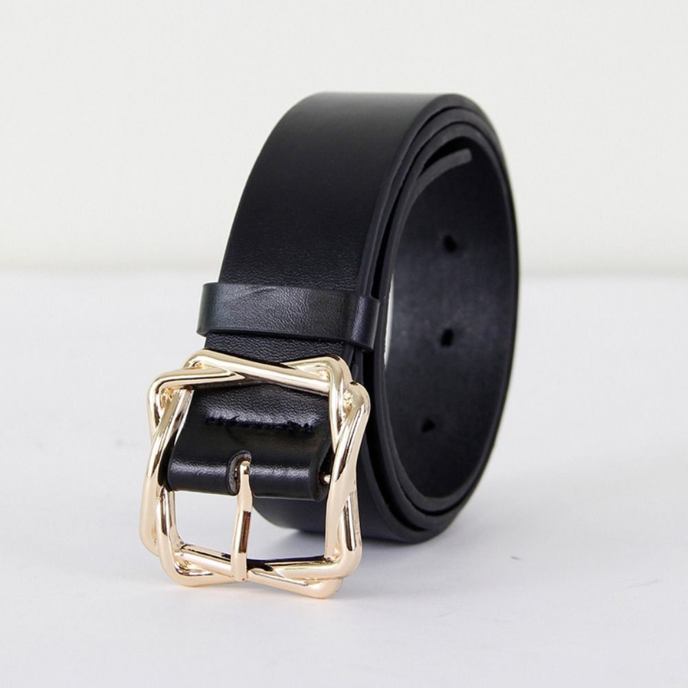 Adjustable PU Leather Belt Retro Jeans Belt Trend Women's Belts for Jeans Dresses Decoration