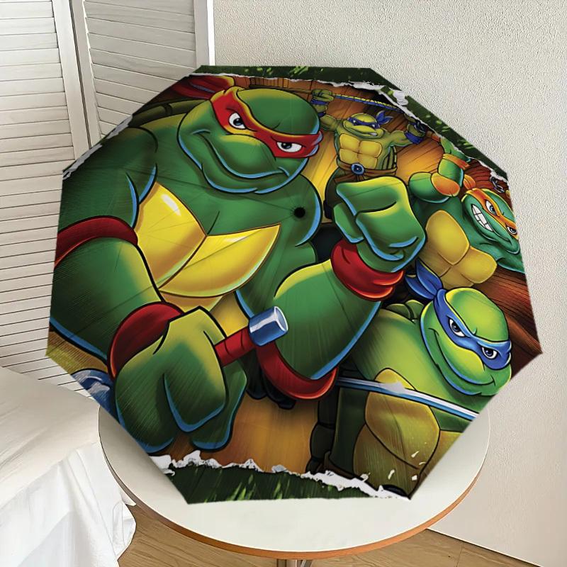 1pc Turtles Automatic Umbrella | Portable Foldable 8-Rib Manual Open, Cute Halloween & Christmas Gift for Outdoor, Casual Accessory, Durable Canopy yy
