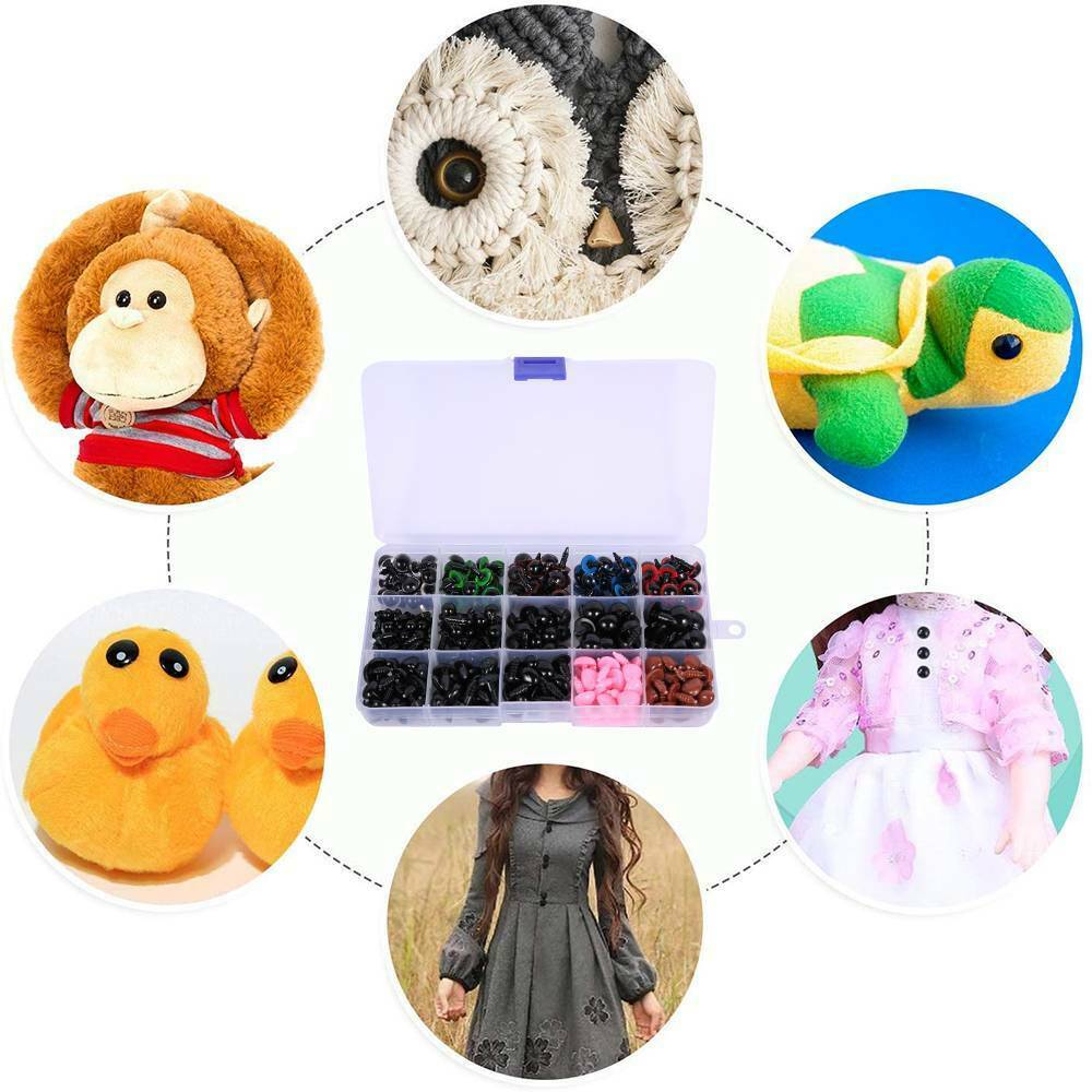 580pcs Safety Eyes Noses For DIY Bear Toys Animal Dolls Making Craft Kit Tool