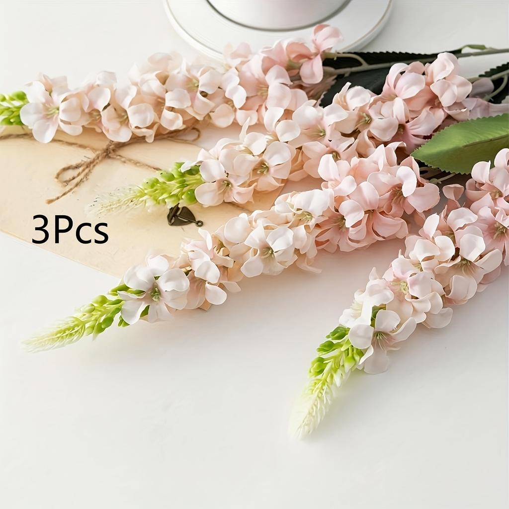 3 шт. искусственных цветов на длинном стебле, 73 см, шелковые цветы дельфиниума для домашнего декора, для улицы, для цветочных композиций, для свадебного украшения