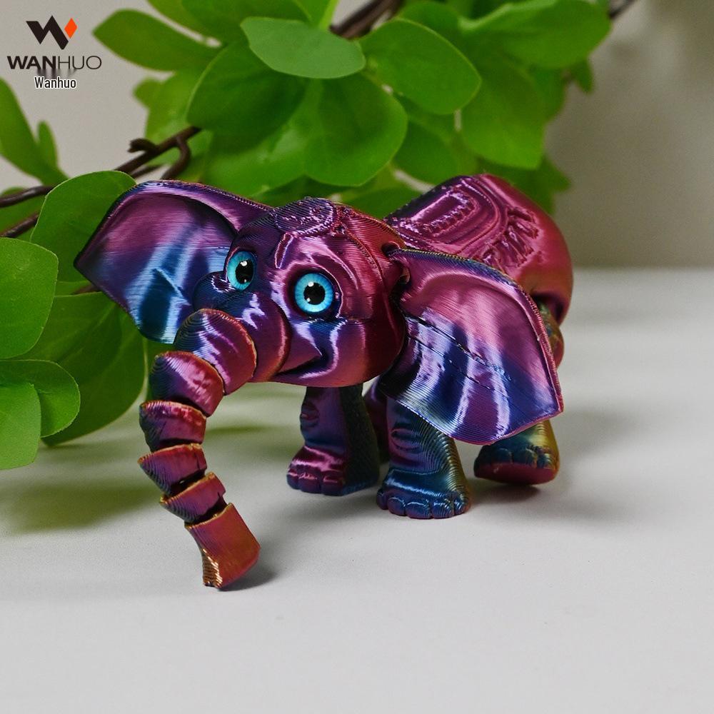 3D-печатная мультяшная слонёнка с подвижными конечностями и ушами - Детский подарок, украшение