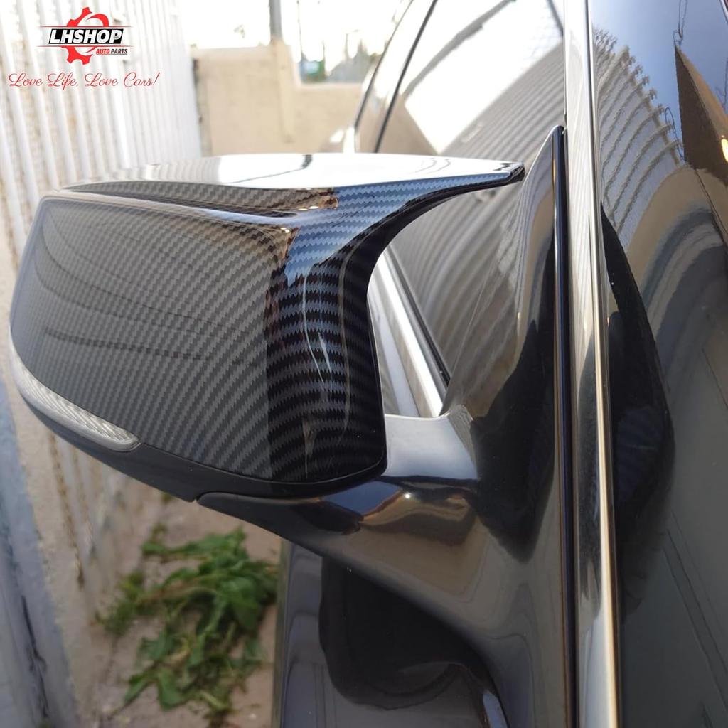 Carbon Fiber Side Mirror Caps For Infiniti Q50 Q60 Q70 QX30 QX50 Q50L Accessories, Passenger Driver Side View Mirror Cover Replacement Car Exterior