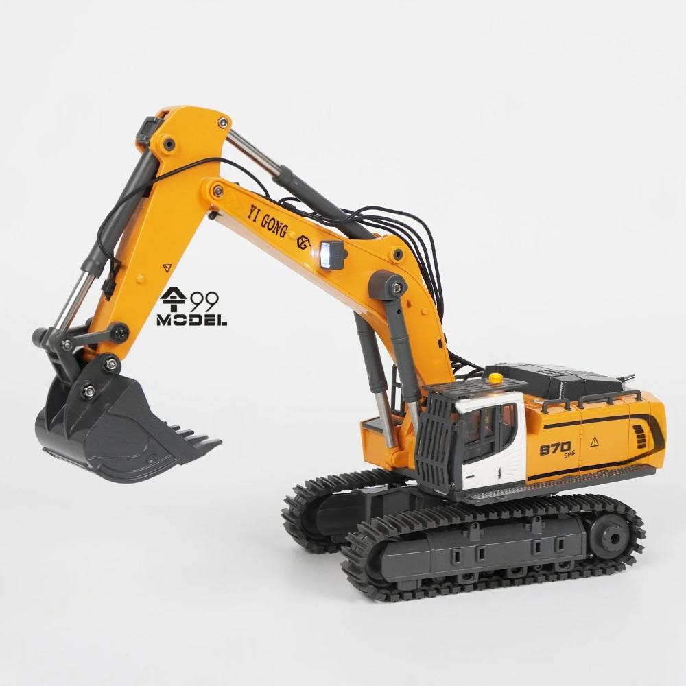 Мини-экскаватор 970 RC Масштаб 1/50 Электрический экскаватор Модель-симулятор Настольный RC-экскаватор с системой освещения Игрушка RC-машина Подарок