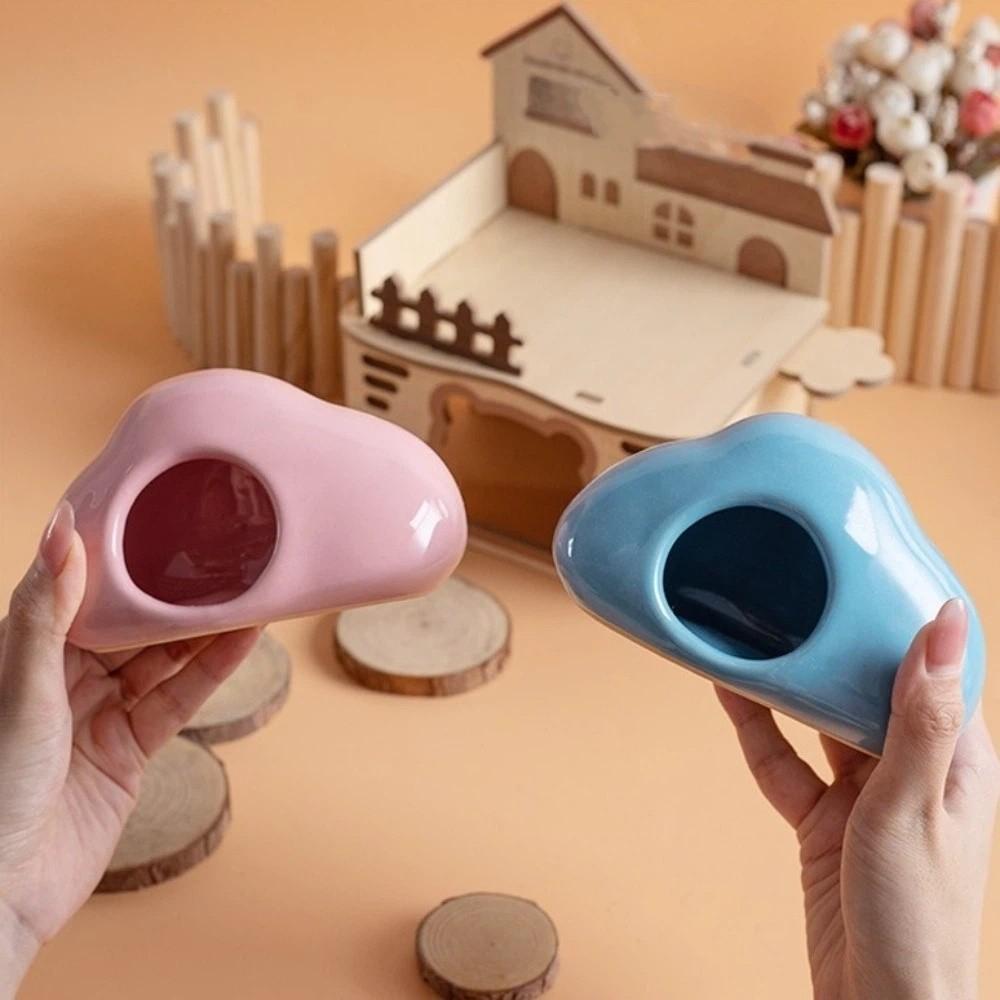 Non-Slip Ceramic Hamster Nest Smooth Surface Hamster Cooling House Summer Cooling