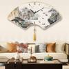 Новые настенные часы в китайском стиле, бесшумные, для дома, гостиной, кварцевые, настенные часы для спальни, часы с календарем, креативные часы в форме веера
