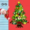 Войлочная новогодняя елка для малышей, светодиодная подсветка, набор для самостоятельной сборки новогодней елки с Санта-Клаусом, снеговиком, снежинкой, чулком