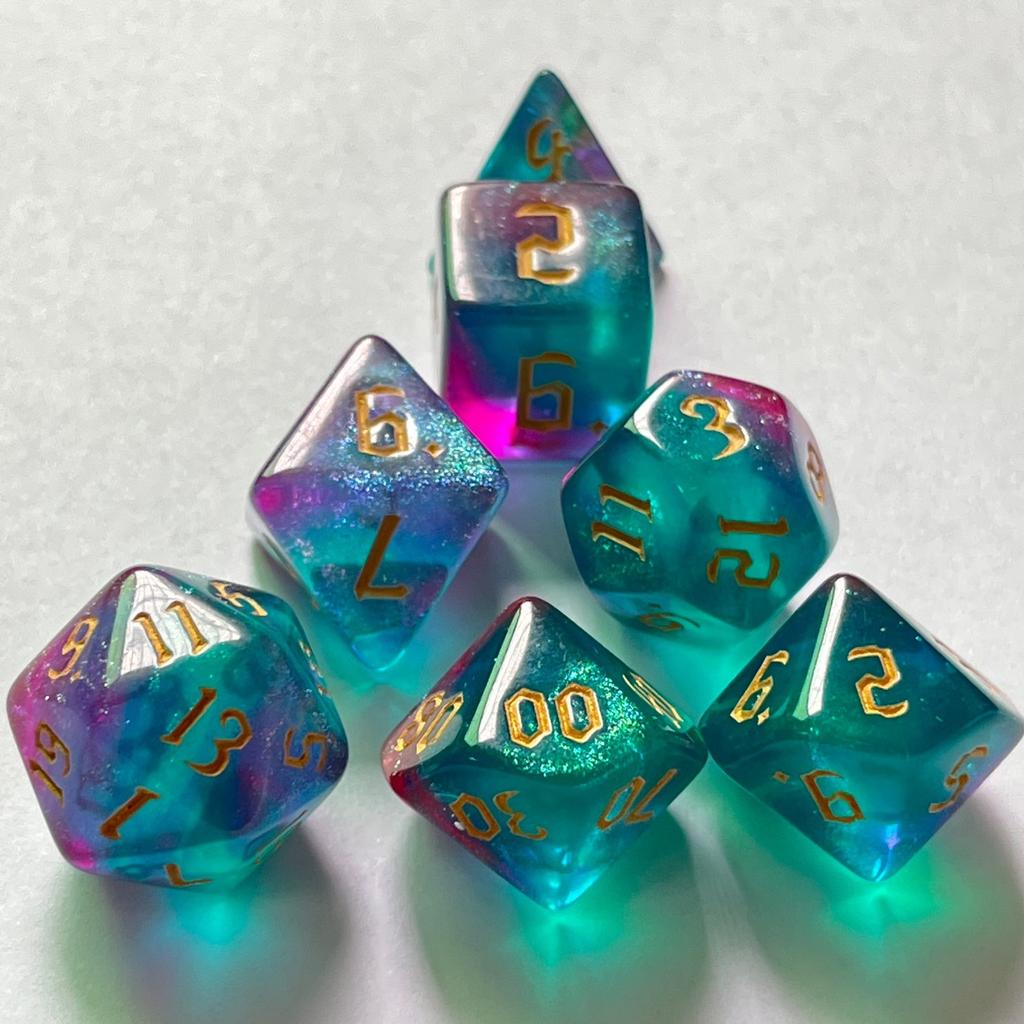 7 шт./лот, многогранные игральные кости из смолы D&D D4 D6 D8 D10 D% D12 D20, многогранные игральные кости TRPG, настольные игры