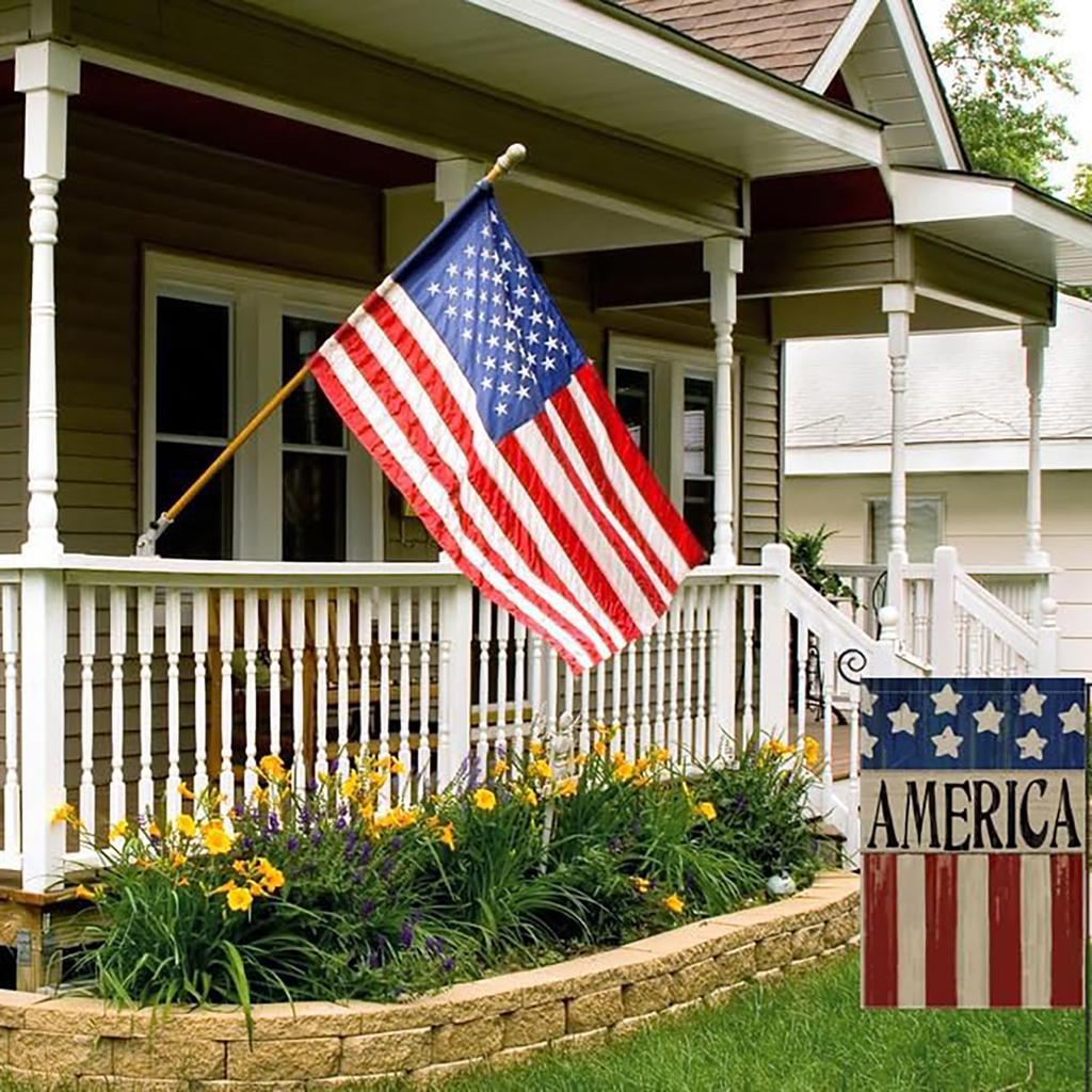7.4 Садовый флаг 12x18 дюймов, двусторонний, патриотический американский флаг, украшение двора, небольшой сезонный уличный декор для летнего Дня независимости, Дня памяти