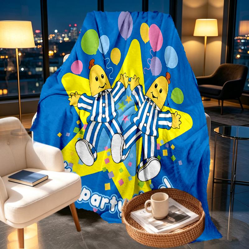 Bananas in Pyjamas Print Blanket - Soft & Comfortable, for Bedroom, Travel, Sofa, Home Decoration - Birthday Christmas Gift for Friend