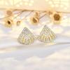 Fully Diamond High-end Earrings Pure Small Skirt Earrings Simple Earrings Nourish Ear Piercing Temperament Earrings