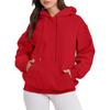 Womens Fleece Hoodie Thick Warm Printed Sweatshirt Casual Loose Fit Long Sleeve Hooded Top