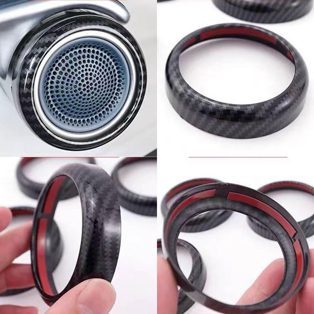 4 шт./компл., внутренняя ручка автомобиля, текстурированная крышка из углеродного волокна, кольцо динамика, наклейка, автоаксессуары для BYD Atto 3 Yuan Plus 2022 2023