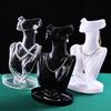 Portrait Necklace and Earring Display Stand - Jewelry Model Holder