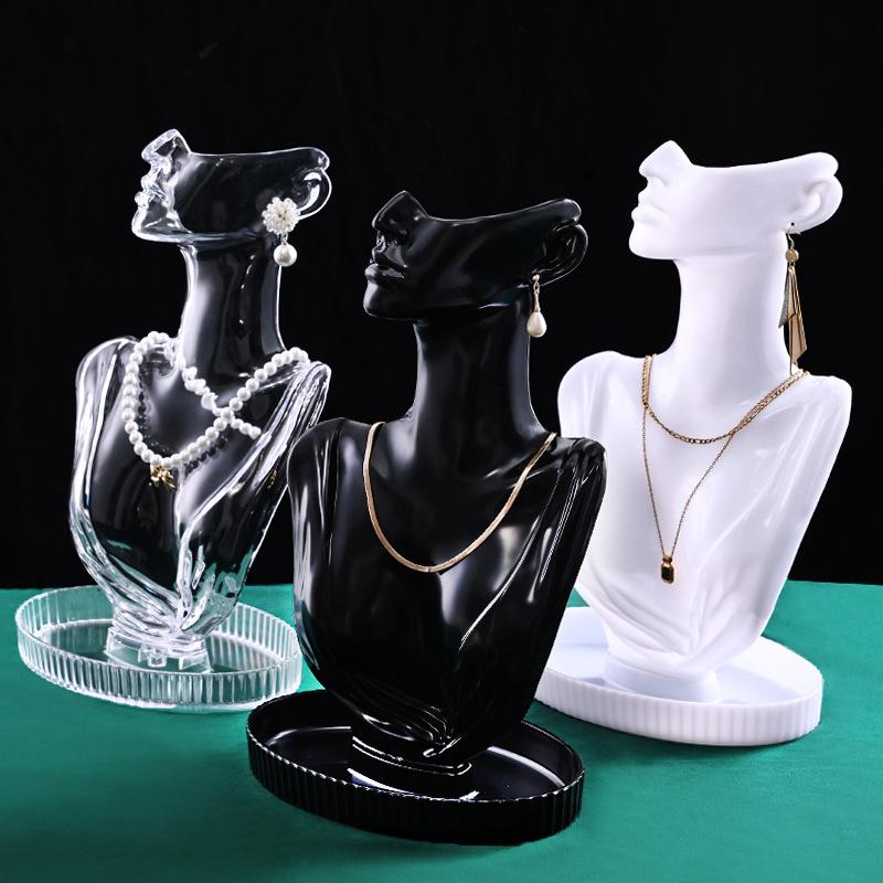 Portrait Necklace and Earring Display Stand - Jewelry Model Holder