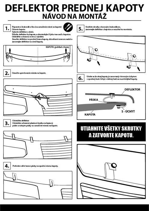 SCOUTT | Bra Capot Déflecteur Protection Pour Fiat 500 depuis 2008, Aérodynamique, Assemblage facile, Fumé