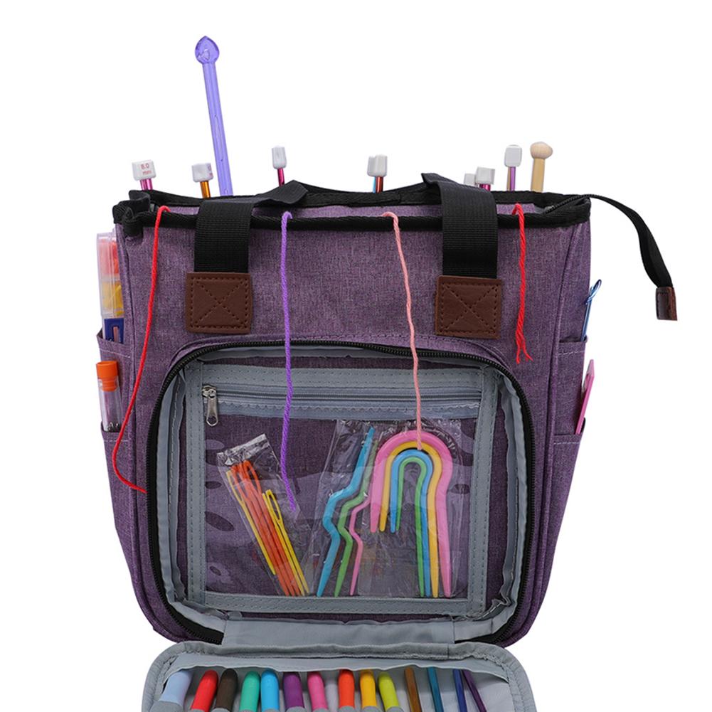 Портативная сумка для хранения вязаной пряжи, крючок для вязания, иглы, органайзер для шитья