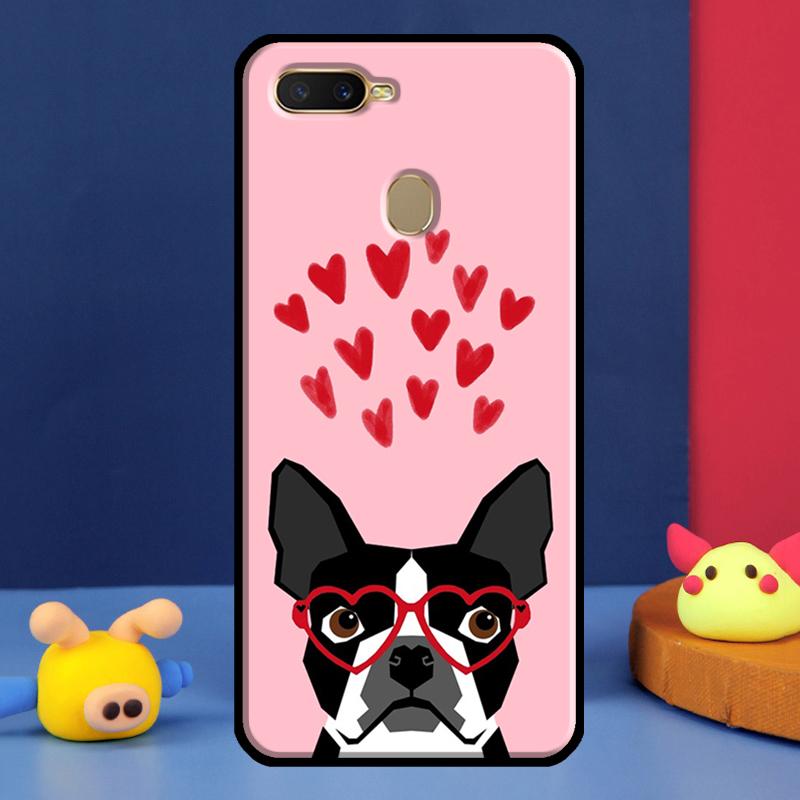 Чехол для телефона Oppo A54 A57 S A78 A58 A98 A5 A9 A91 A15 A16 A17 A52 A72 A76 A96 A74 A94 A77 с изображением собаки Бостон-терьер