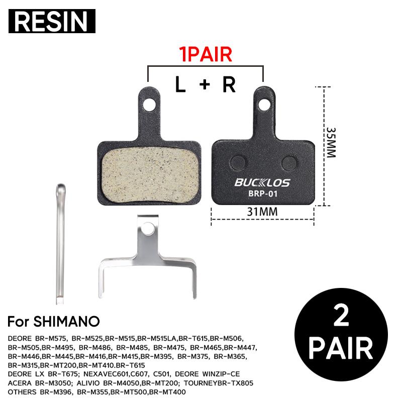 BUCKLOS Brake Pads Bicycle Hydraulic Disc Pads For SHIMANO B01S Mountain Road Bike Disk Brake Pads for SHIMANO MT200 Brake Part
