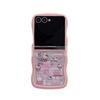 Мягкий чехол для телефона Hello Kitty из поликарбоната с ремешком для серии Samsung Galaxy Z Flip (7/6/5/4/3)