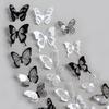 18Pcs/Set Ornamental Removable Exquisite Transparent Simulated Butterfly Wall Stickers Room Decor Wall Art Stickers KTY