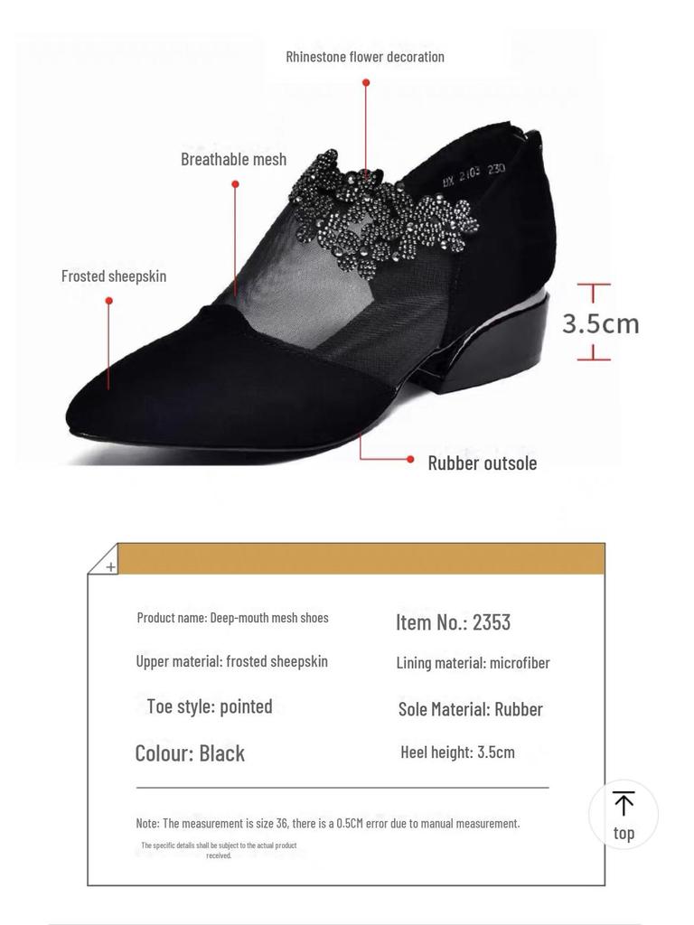 Весенние кожаные туфли с острым носком и сетчатым каблуком 2024 г.: Универсальный полый дизайн, повседневная мода для женщин