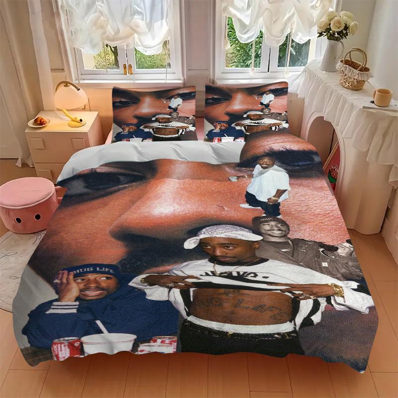 Hip Hop Legends Bedding 3 Piece Set Hd Print Duvet Cover Pillowcases For Teens Adult Bedroom Decoration Christmas Gift C9211157