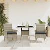 VidaXL Garden Dining Set with Cushions 3 Pcs Rattan and Glass, Outdoor Dining Set, Furniture of 3278611