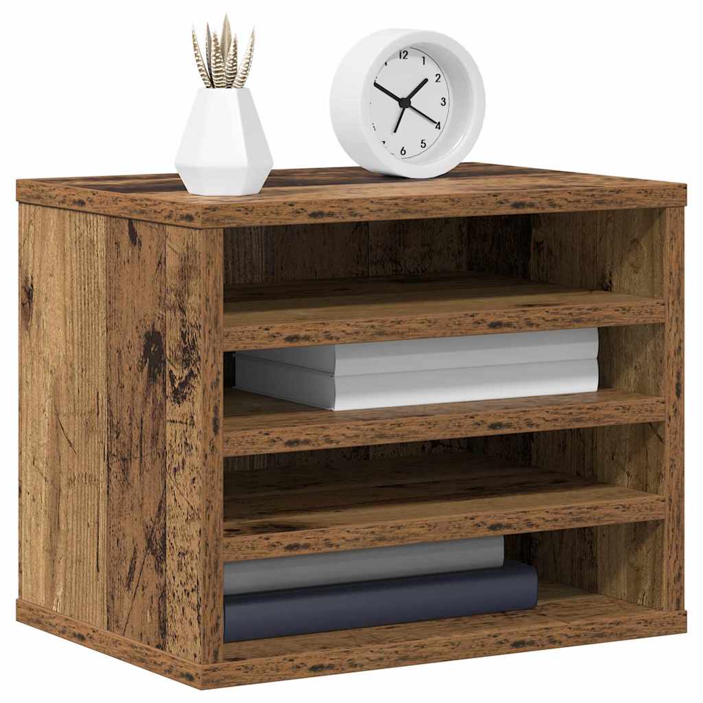Desk Organizer Reclaimed Wood Look 36 x 26 x 29.5 cm Engineered Wood