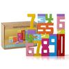 Wooden Digital Building Stacked With High , Three-dimensional Digital Computing, Early Childhood Education, Kindergarten Enlightenment Toys