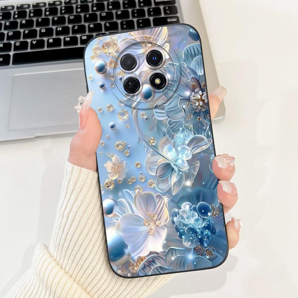 For Realme 12 5G Case For Realme 12X 5G Cover RMX3998 Luxury Fashion Flowers Kawaii Girl Cute Cat Shockproof Phone Case Funda