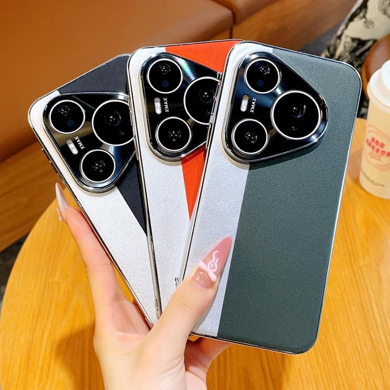 Двухцветный чехол для телефона HuaWei Pura 90 Pro Max 80 Ultra Pro с гальванической рамкой и жесткой задней крышкой из ПК