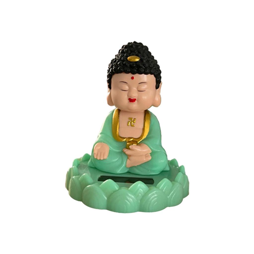 Shaking Head Buddha Miniature Car Dashboard Ornament Lifelike Buddhist Sculptures Toy Table Decoration for Home Office Decor