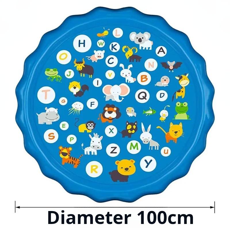 Нетоксичный детский надувной разбрызгиватель, коврик для игр с водой, надувная площадка для игр с распылением на открытом воздухе, лужайке, пляже, с дизайном из букв, летняя надувная подушка для развлечений 100/170 см