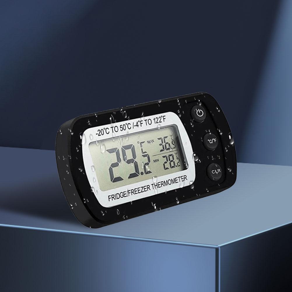 Цифровой термометр для холодильника Большой ЖК-дисплей Водонепроницаемый термометр для холодильника и морозильной камеры Магнитная задняя панель и крючок для кухни, дома, ресторана