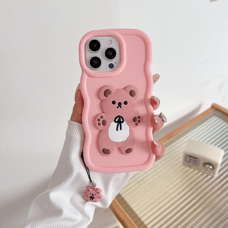 Silly Bear Rope Case For OPPO A59 A58 A57 5G A56 A55 A54 A52 4G A57S A54S A53S A11S A38 A36 A5 A9 A8 A31 A32 A33 A53 2020 Cover